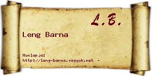 Leng Barna névjegykártya